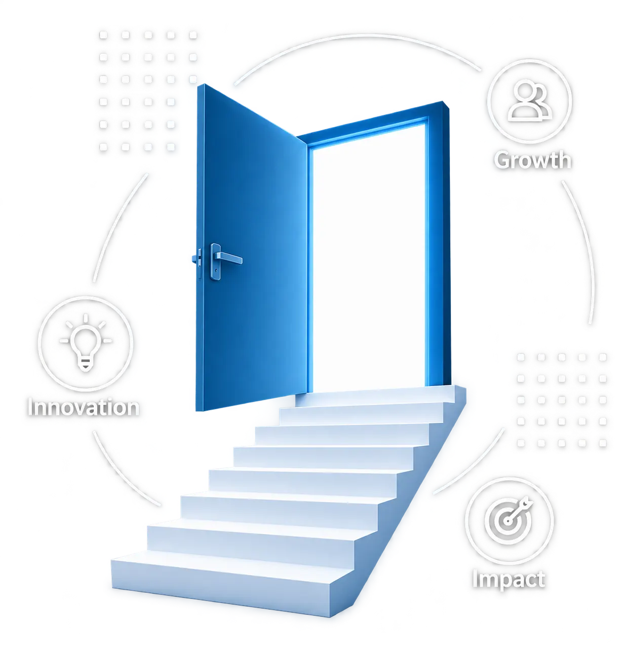 Illustration of a gate opening to a bright future