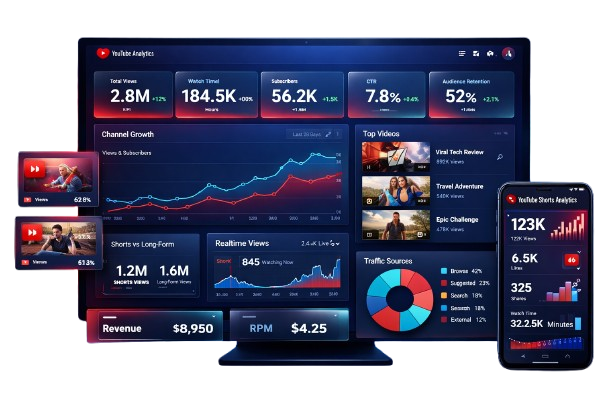 YouTube Marketing Dashboard Preview